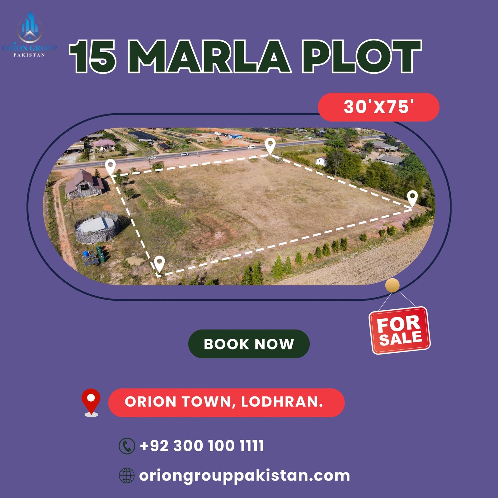 15 Marla Residential Plot in Orion Town Lodhran